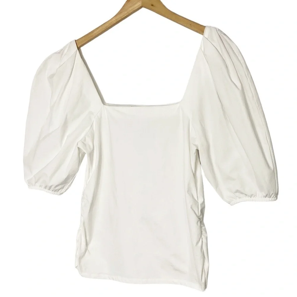 ZARA Puff Sleeve Square Neck Top